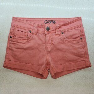 Salmon Coloured Denim Shorts for Ladies